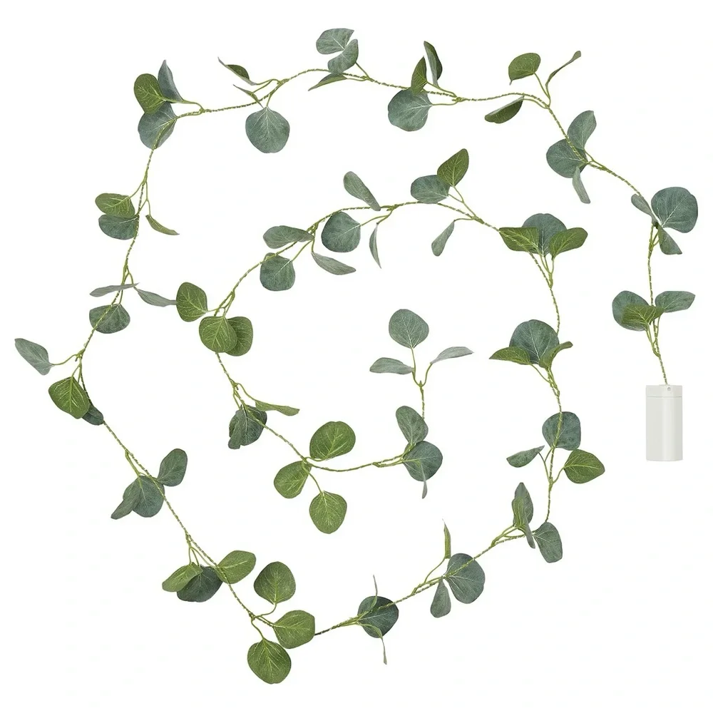 IKEA STRÅLA LED Garland battery-operated Eucalyptus Artificial 118⅛